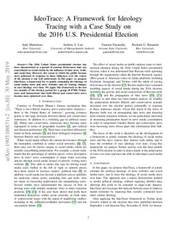 IdeoTrace: A Framework for Ideology Tracing with a Case Study on the
  2016 U.S. Presidential Election