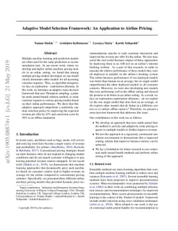 Adaptive Model Selection Framework: An Application to Airline Pricing