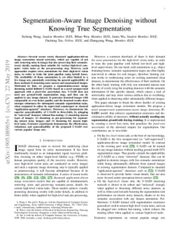 Segmentation-Aware Image Denoising without Knowing True Segmentation