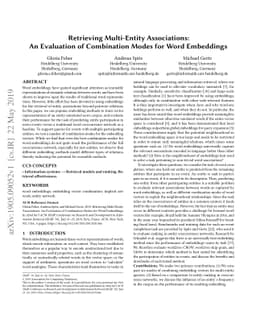Retrieving Multi-Entity Associations: An Evaluation of Combination Modes
  for Word Embeddings