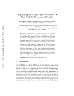 Augmenting Physiological Time Series Data: A Case Study for Sleep Apnea
  Detection