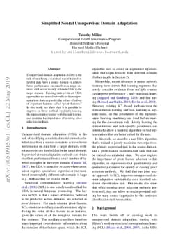 Simplified Neural Unsupervised Domain Adaptation