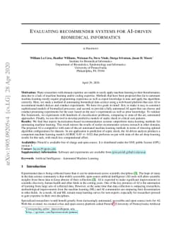 Evaluating recommender systems for AI-driven biomedical informatics