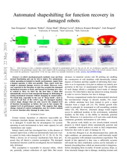 Automated shapeshifting for function recovery in damaged robots