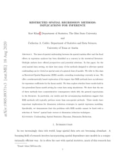 Restricted Spatial Regression Methods: Implications for Inference