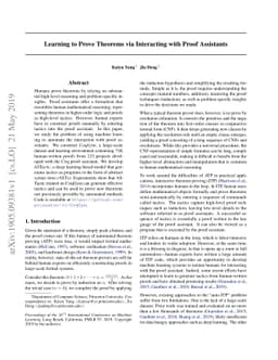 Learning to Prove Theorems via Interacting with Proof Assistants