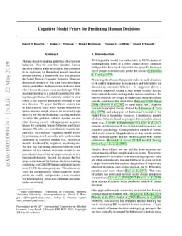 Cognitive Model Priors for Predicting Human Decisions