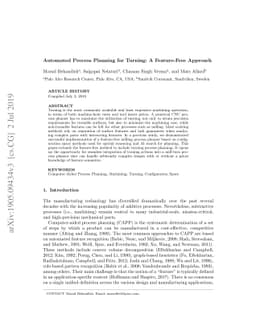 Automated Process Planning for Turning: A Feature-Free Approach
