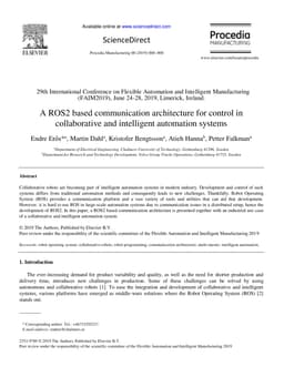 A ROS2 based communication architecture for control in collaborative and
  intelligent automation systems