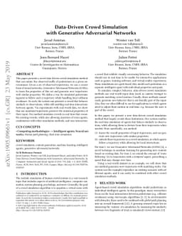 Data-Driven Crowd Simulation with Generative Adversarial Networks