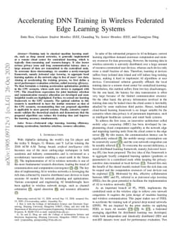 Accelerating DNN Training in Wireless Federated Edge Learning Systems