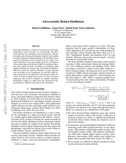 Adversarially Robust Distillation
