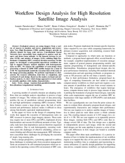 Workflow Design Analysis for High Resolution Satellite Image Analysis