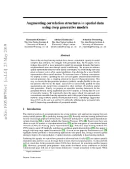Augmenting correlation structures in spatial data using deep generative
  models