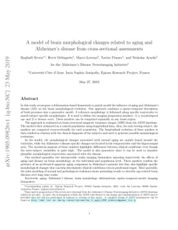 A model of brain morphological changes related to aging and Alzheimer's
  disease from cross-sectional assessments