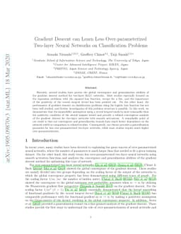 Gradient Descent can Learn Less Over-parameterized Two-layer Neural
  Networks on Classification Problems