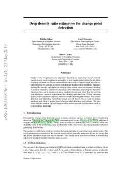 Deep density ratio estimation for change point detection