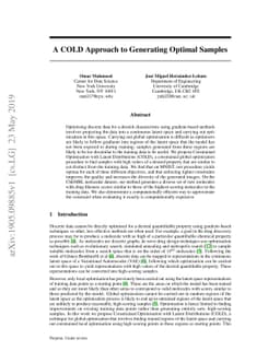 A COLD Approach to Generating Optimal Samples