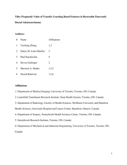 Prognostic Value of Transfer Learning Based Features in Resectable
  Pancreatic Ductal Adenocarcinoma