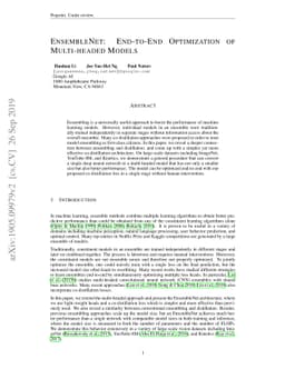 EnsembleNet: End-to-End Optimization of Multi-headed Models