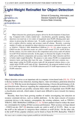 Light-Weight RetinaNet for Object Detection