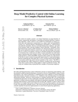 Deep Model Predictive Control with Online Learning for Complex Physical
  Systems