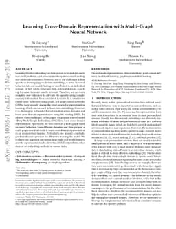 Learning Cross-Domain Representation with Multi-Graph Neural Network