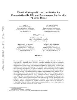 Visual Model-predictive Localization for Computationally Efficient
  Autonomous Racing of a 72-gram Drone