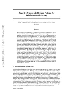 Adaptive Symmetric Reward Noising for Reinforcement Learning