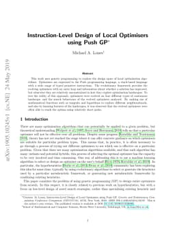 Instruction-Level Design of Local Optimisers using Push GP