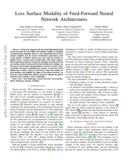 Loss Surface Modality of Feed-Forward Neural Network Architectures