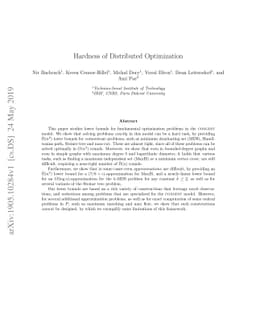 Hardness of Distributed Optimization
