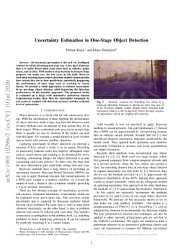 Uncertainty Estimation in One-Stage Object Detection