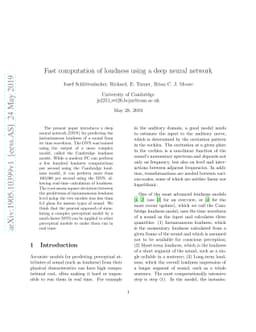 Fast computation of loudness using a deep neural network