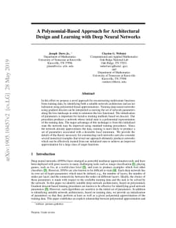 A Polynomial-Based Approach for Architectural Design and Learning with
  Deep Neural Networks