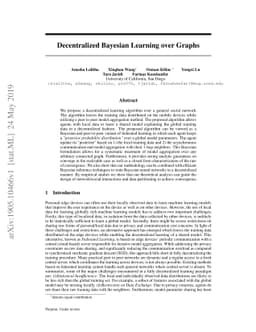 Decentralized Bayesian Learning over Graphs