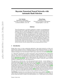 Bayesian Tensorized Neural Networks with Automatic Rank Selection