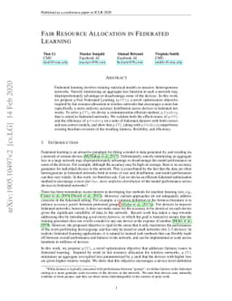 Fair Resource Allocation in Federated Learning