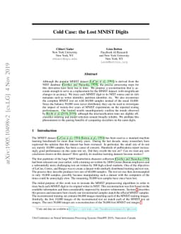 Cold Case: The Lost MNIST Digits