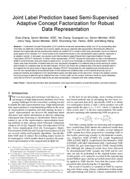Joint Label Prediction based Semi-Supervised Adaptive Concept
  Factorization for Robust Data Representation