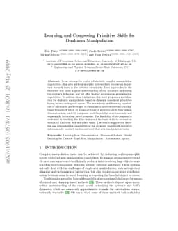 Learning and Composing Primitive Skills for Dual-arm Manipulation