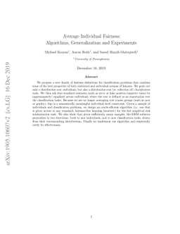 Average Individual Fairness: Algorithms, Generalization and Experiments