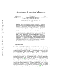 Reasoning on Grasp-Action Affordances