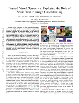 Beyond Visual Semantics: Exploring the Role of Scene Text in Image
  Understanding