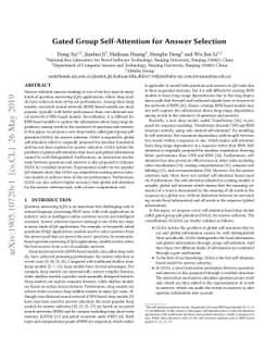 Gated Group Self-Attention for Answer Selection