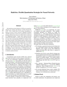 HadaNets: Flexible Quantization Strategies for Neural Networks