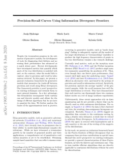 Precision-Recall Curves Using Information Divergence Frontiers