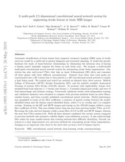 A multi-path 2.5 dimensional convolutional neural network system for
  segmenting stroke lesions in brain MRI images