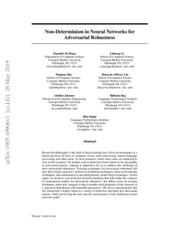 Non-Determinism in Neural Networks for Adversarial Robustness