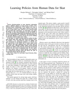 Learning Policies from Human Data for Skat